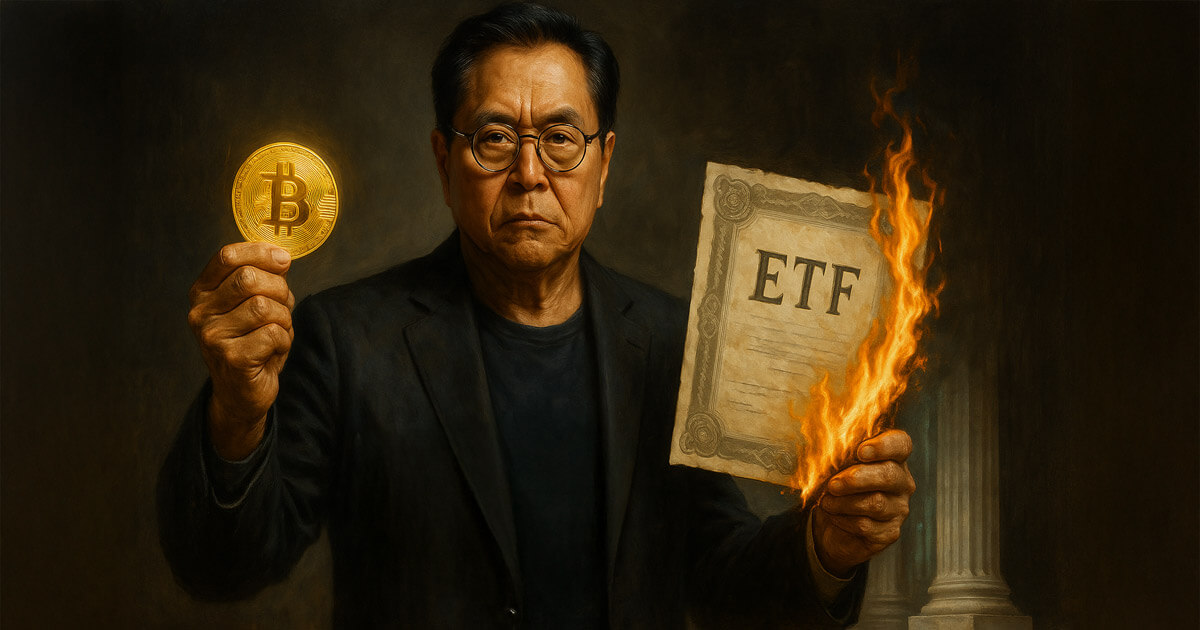 Robert Kiyosaki criticizes ETFs as mere 'paper representations' of Bitcoin, gold, and silver.