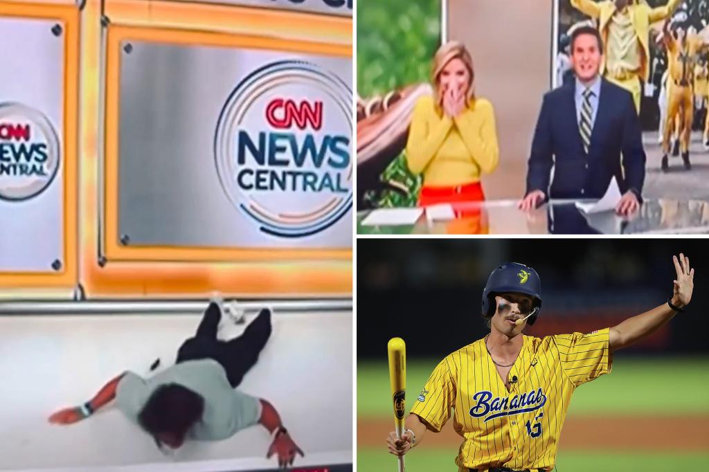 Savannah Bananas player falls hard on CNN after a tough backflip try
