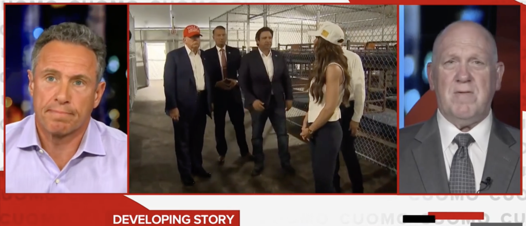 See How Chris Cuomo’s Tough Question for Tom Homan on ‘Alligator Alcatraz’ Fails