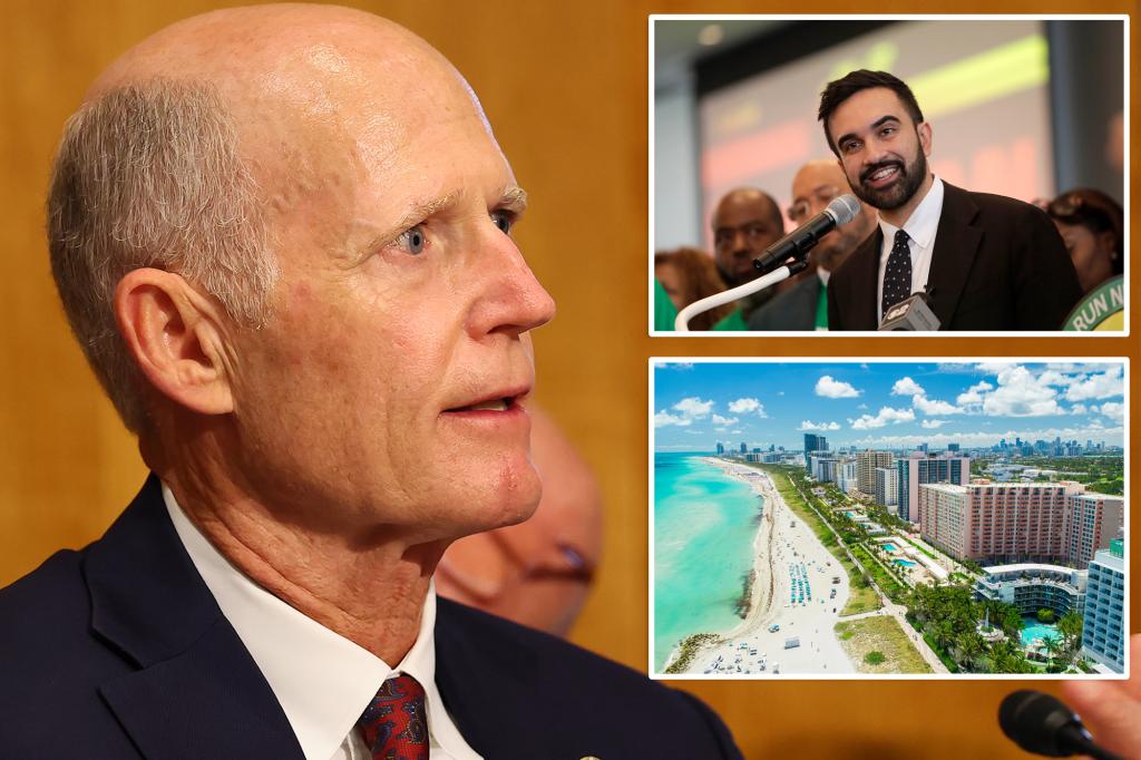 Sen. Rick Scott plans to display a banner encouraging New Yorkers who dislike socialism to relocate to Florida.