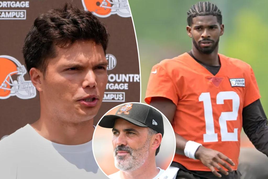 Shedeur Sanders is falling behind in the Browns' QB race despite his strong performance.