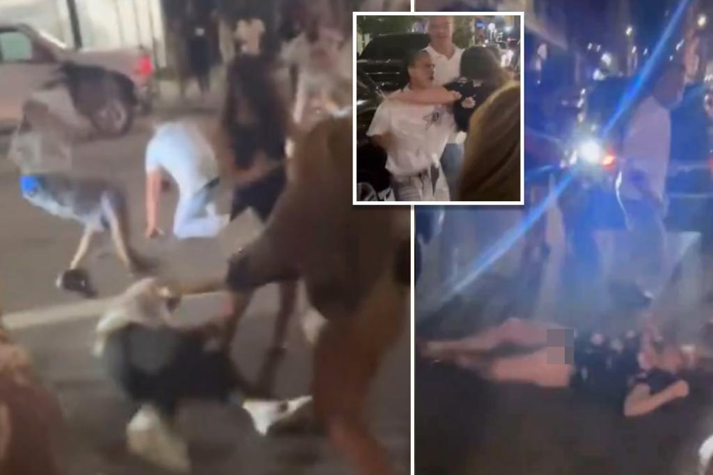 Shocking footage reveals a woman knocked unconscious by a mocking crowd during a chaotic street fight in Cincinnati.
