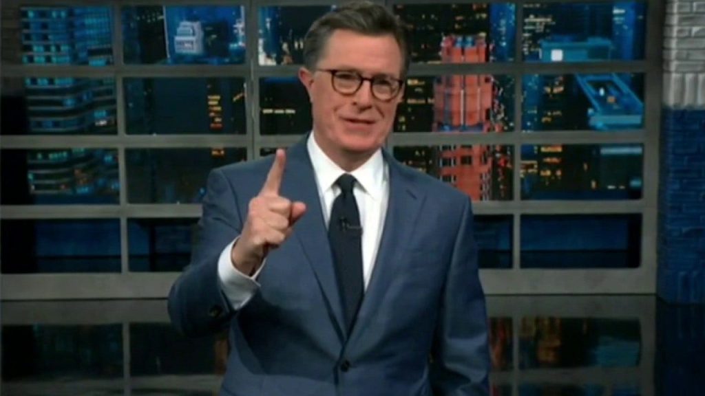 Stephen Colbert reacts to the cancellation of 'The Late Show' by CBS in May 2026