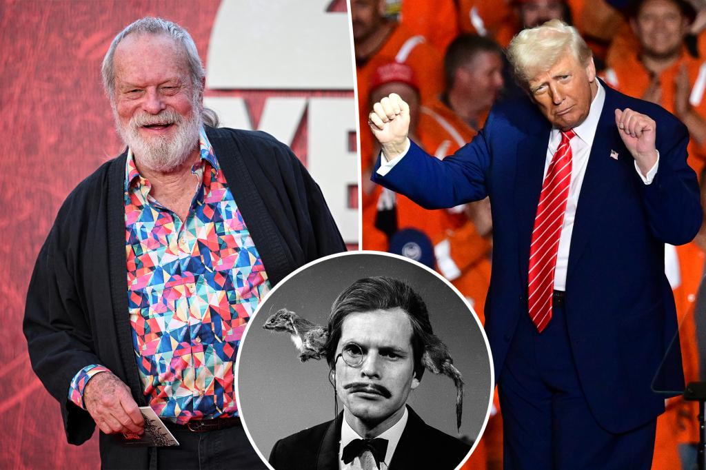 Terry Gilliam, a comedian and filmmaker from Monty Python, states that Trump's re-election has restored comedy.