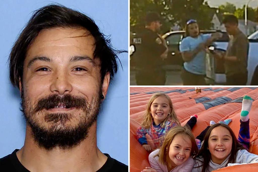 Travis Decker captured on police dashcam footage in car crash three days before reportedly killing his daughters.