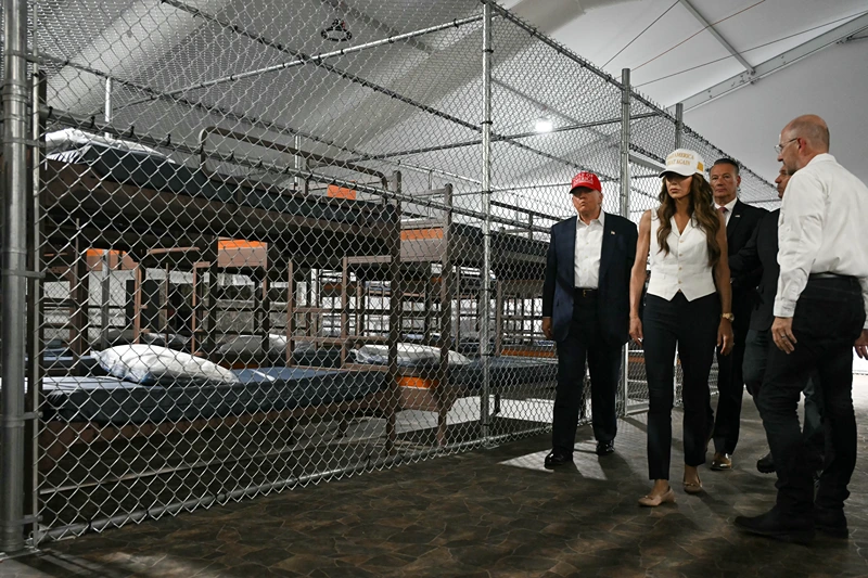 Trump, Gov. DeSantis, and Noem visit 'Alligator Alcatraz' illegal immigrant detention center in the Florida Everglades