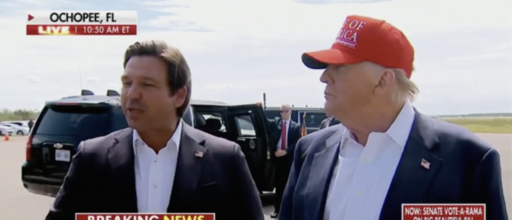 Trump Shows Interest in DeSantis' Proposal to Use National Guardsmen as Immigration Judges at Alligator Alcatraz