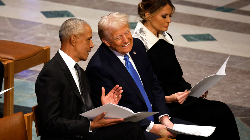 Trump and Obama chatted about golf during the memorable moment at Carter's funeral