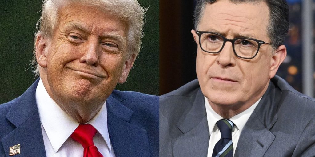 Trump claims Colbert is responsible for his show's cancellation, but suggests Kimmel and Fallon are next.