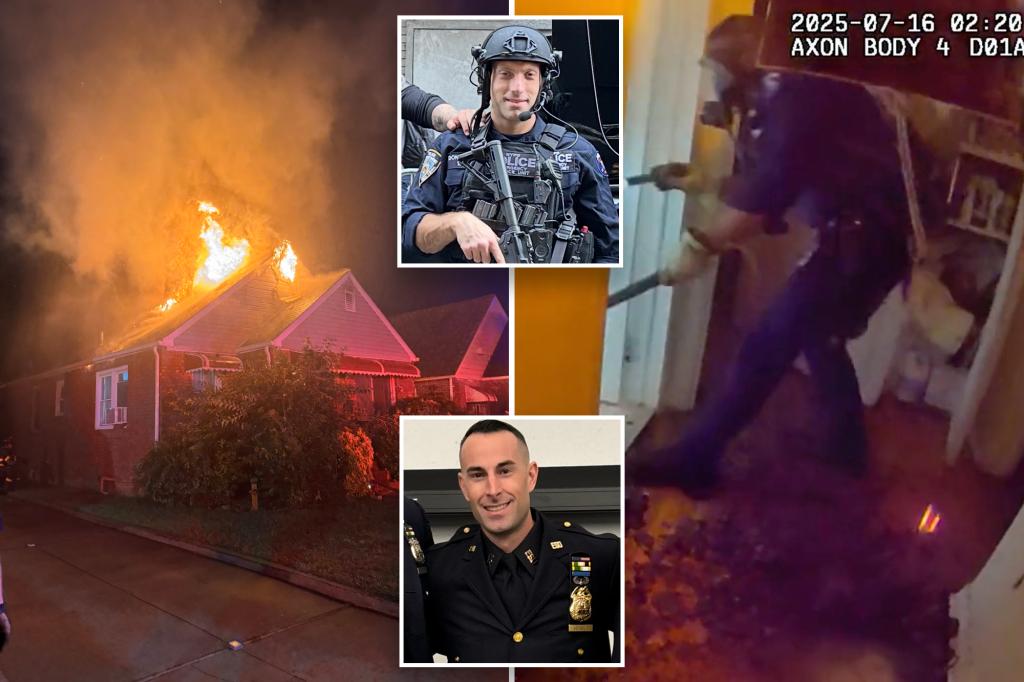 Two top NYPD officers save two people from a fire in a Queens house