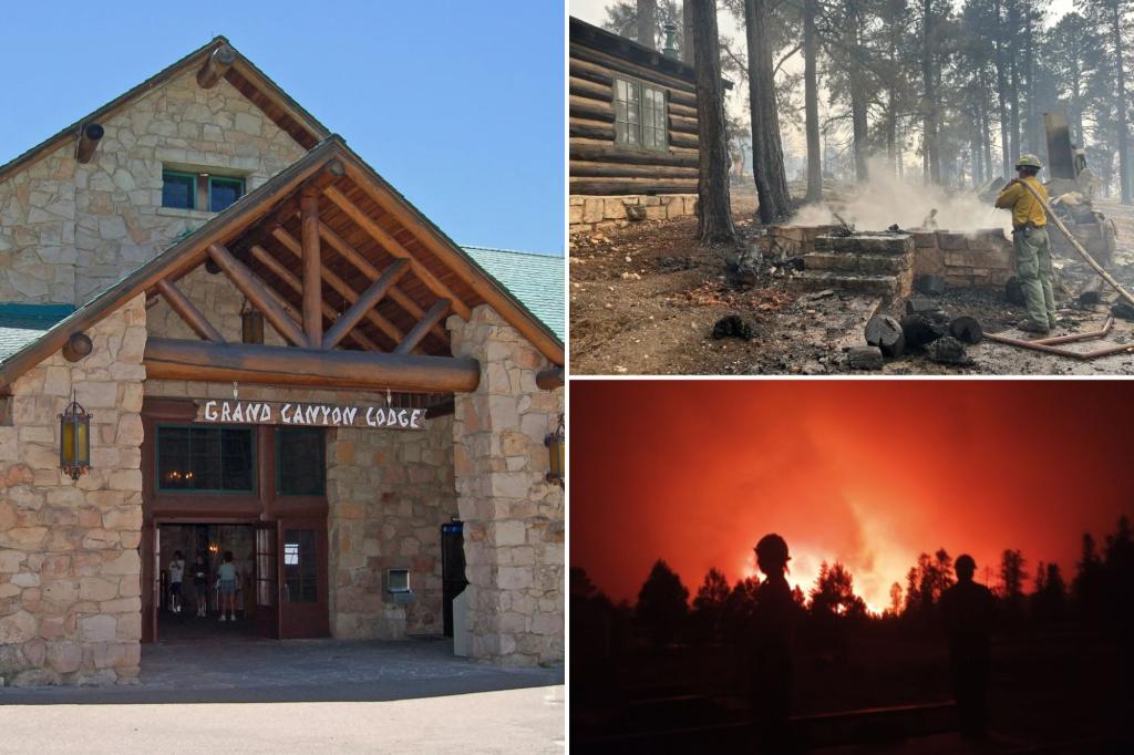 Wildfire damages a historic lodge in the Grand Canyon along with additional buildings.