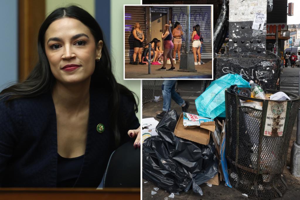AOC ridiculed for tackling litter on rundown Roosevelt Avenue
