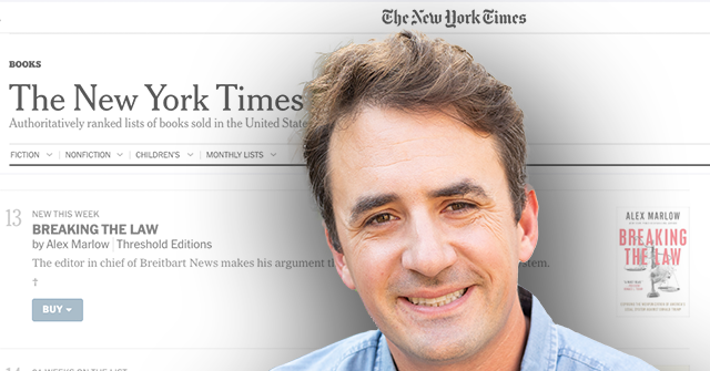 Alex Marlow&rsquo;s investigation on legal battles, &lsquo;Breaking the Law,&rsquo; makes it to the New York Times Best Sellers List.