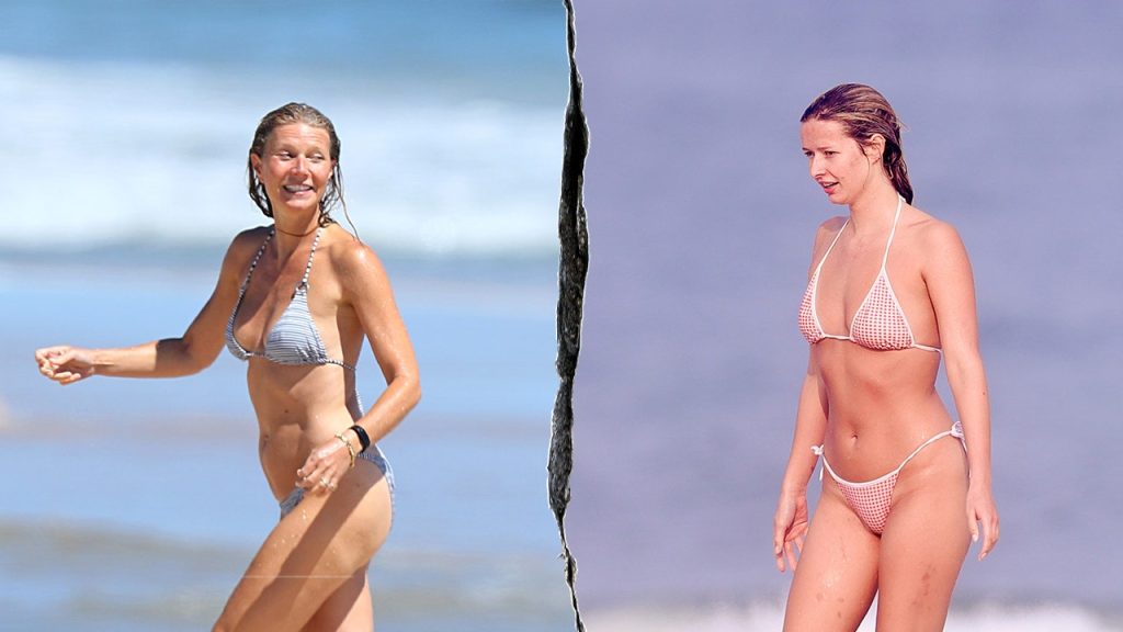 Apple Martin looks very much like her mother Gwyneth Paltrow in photos from their day at the beach.
