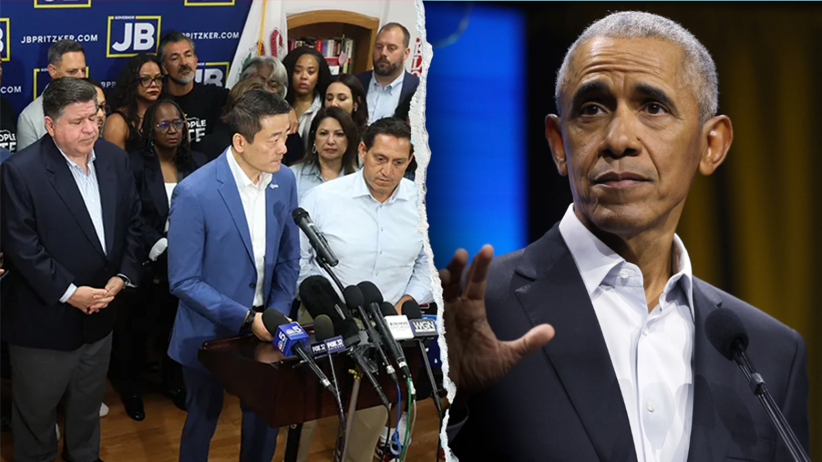 Barack Obama talks with absent Texas Democrats during redistricting issues.