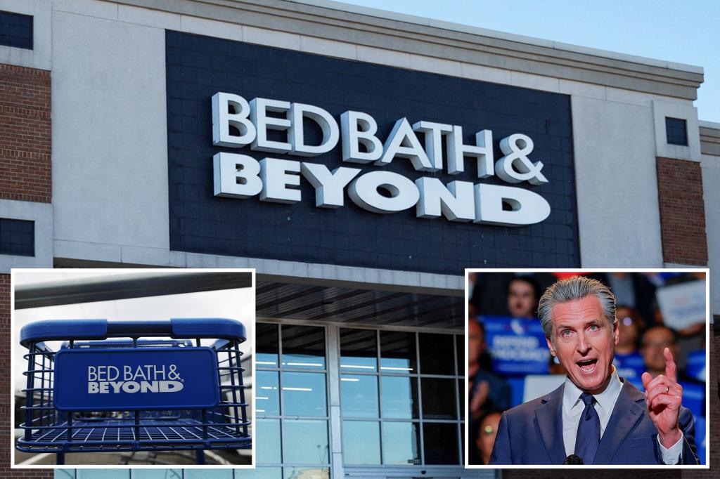 Bed Bath & Beyond announces it will not be opening stores in California due to high regulation, costs, and risks.