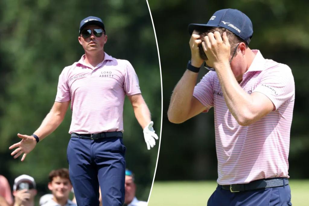 Ben Griffin has a creatine incident at the BMW Championship during the first hole