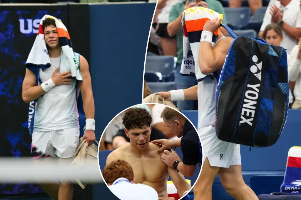 Ben Shelton exits match due to shoulder injury in disappointing US Open loss