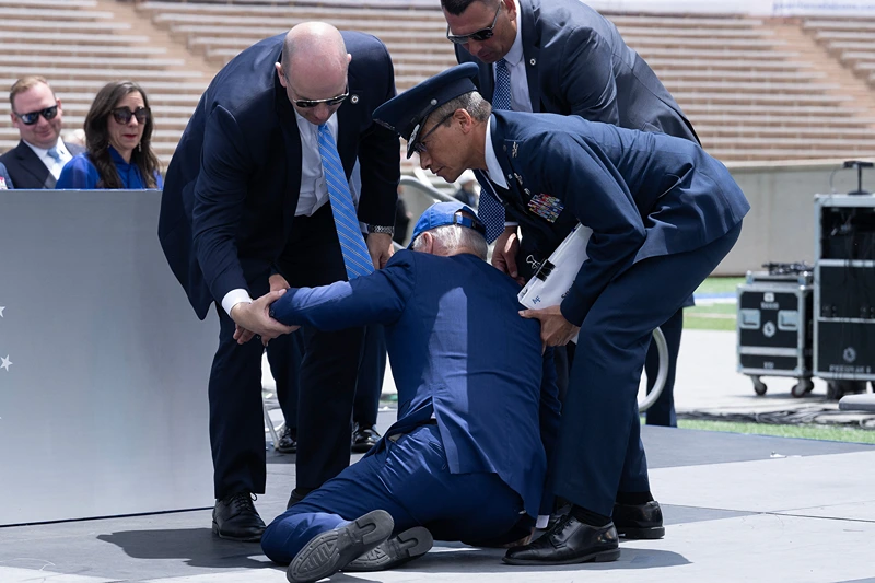 Biden administration scrapped plans to visit the ship in 2023 because of the number of steps required.