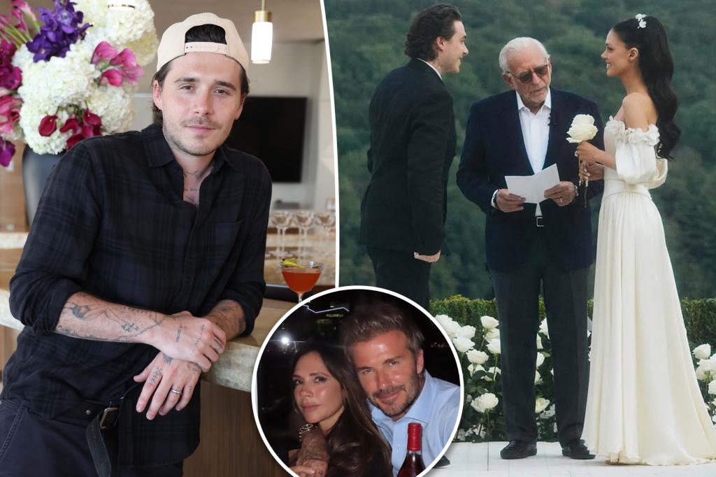 Brooklyn Beckham dissed his parents David and Victoria during Nicola Peltz's vow renewal speech.