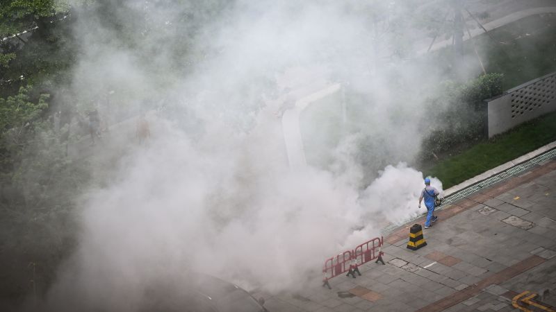 China combats chikungunya virus spread by mosquitoes using drones, penalties, and nets as thousands get sick
