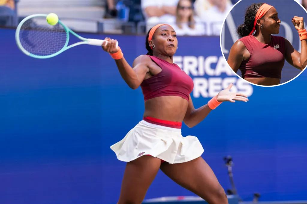 Coco Gauff enjoys herself as her strong serve takes her into the US Open Round of 16