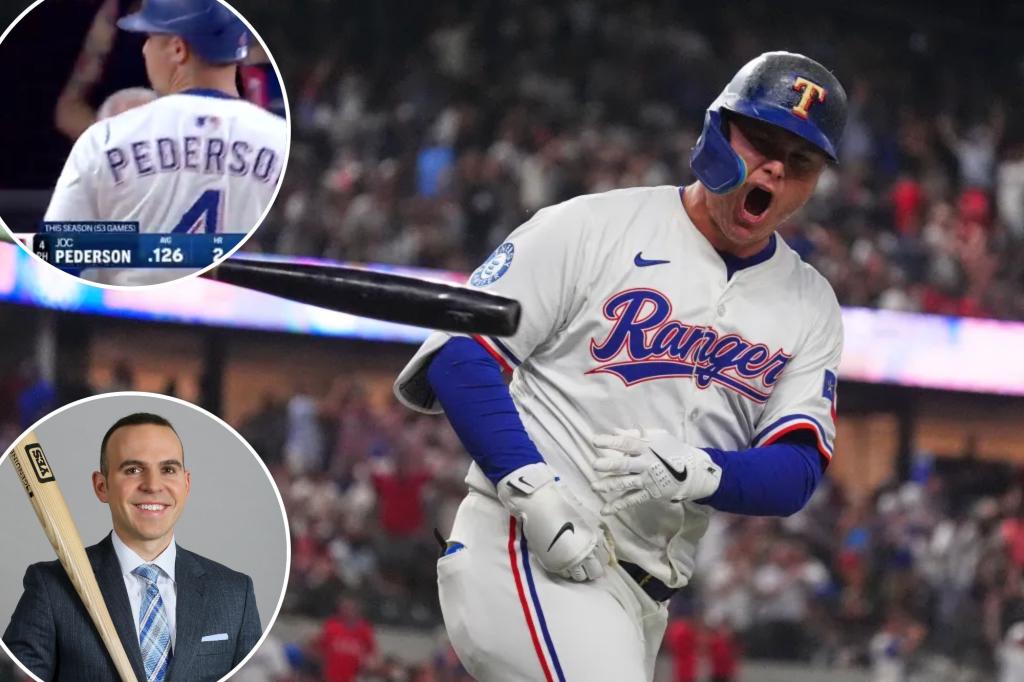 Comment from Yankees broadcasters on Joc Pederson's struggles just before his home run