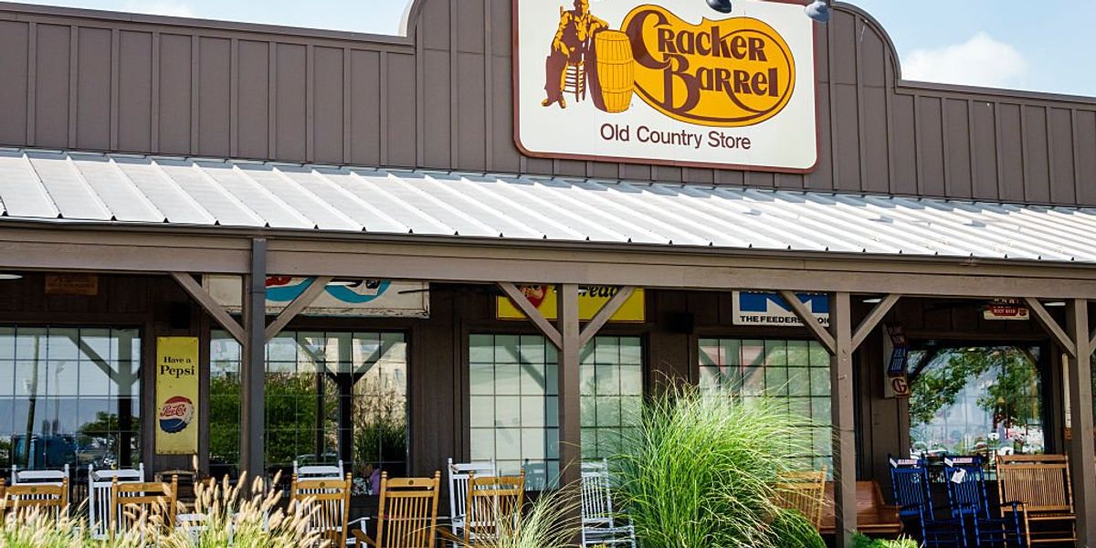 Cracker Barrel's stock drops following contentious rebranding efforts.