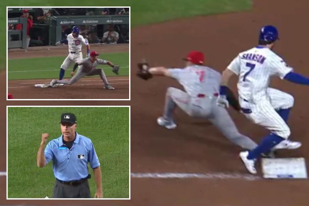 Dansby Swanson's poor base-running error results in missed tying run for Cubs in close loss to Reds