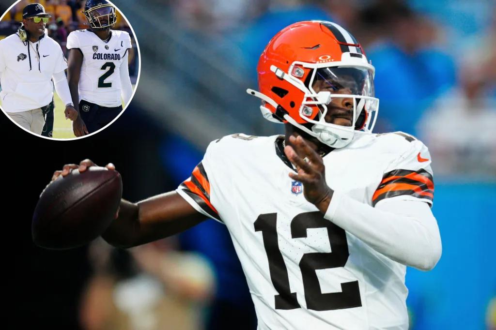 Deion Sanders was proud of Shedeur's two-touchdown performance against the Browns.