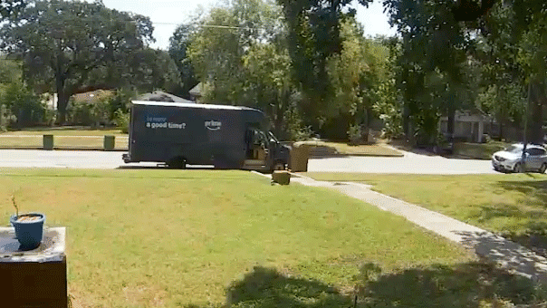 Driver dozes off and crashes into Amazon delivery truck in startling video