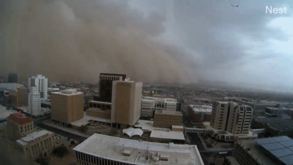 Dust storm reduces visibility in Phoenix area, affecting travel.