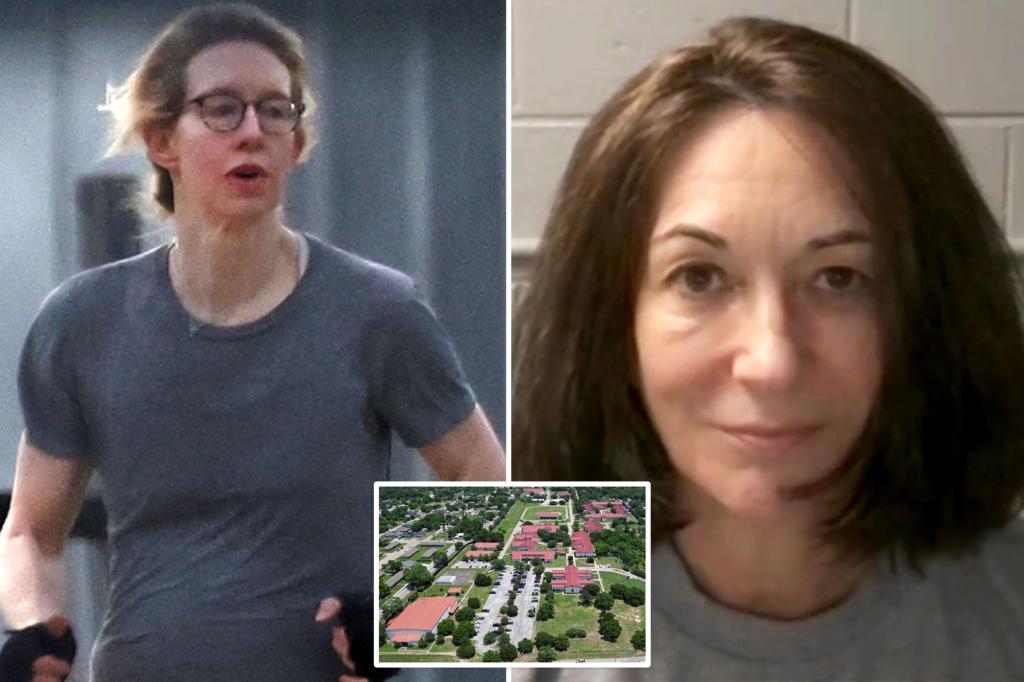 Elizabeth Holmes runs inside Texas prison where Ghislaine Maxwell was relocated: photos