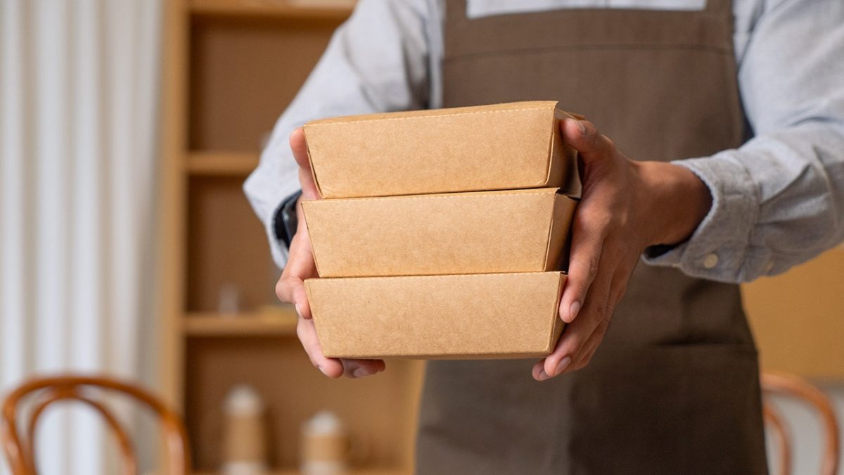 Father and son disagree on takeout box manners when someone else covers the bill