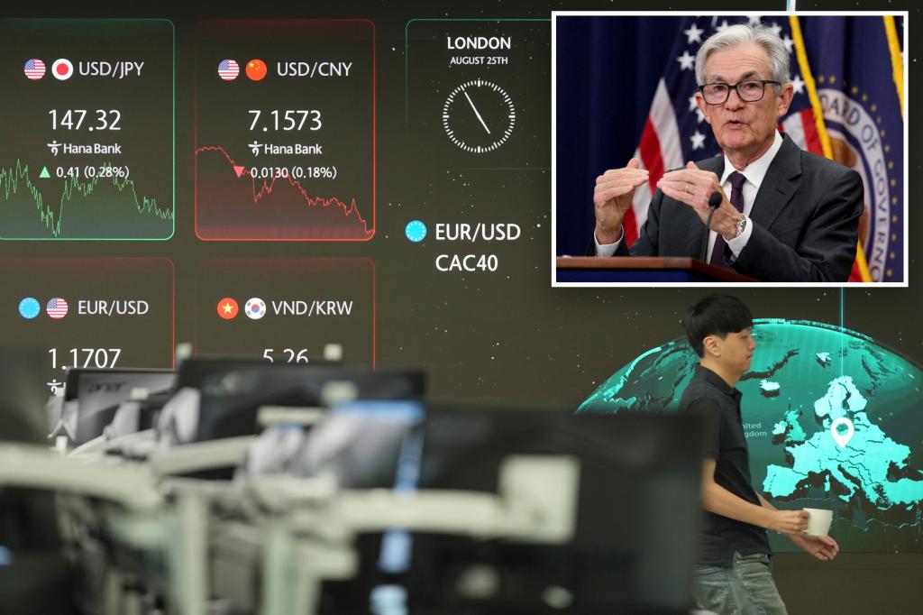 Global stock markets show varied reactions after hints from Federal Reserve Chair Jerome Powell about possible interest rate reductions in September.