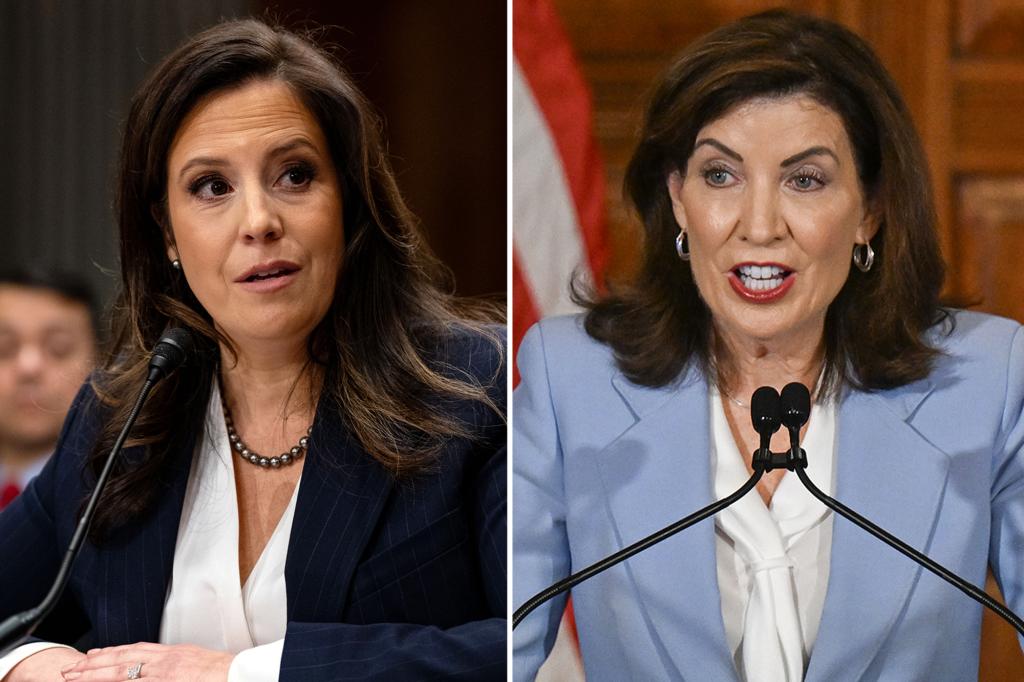 Hochul claims that 'pathetic' Stefanik is merely following Trump.