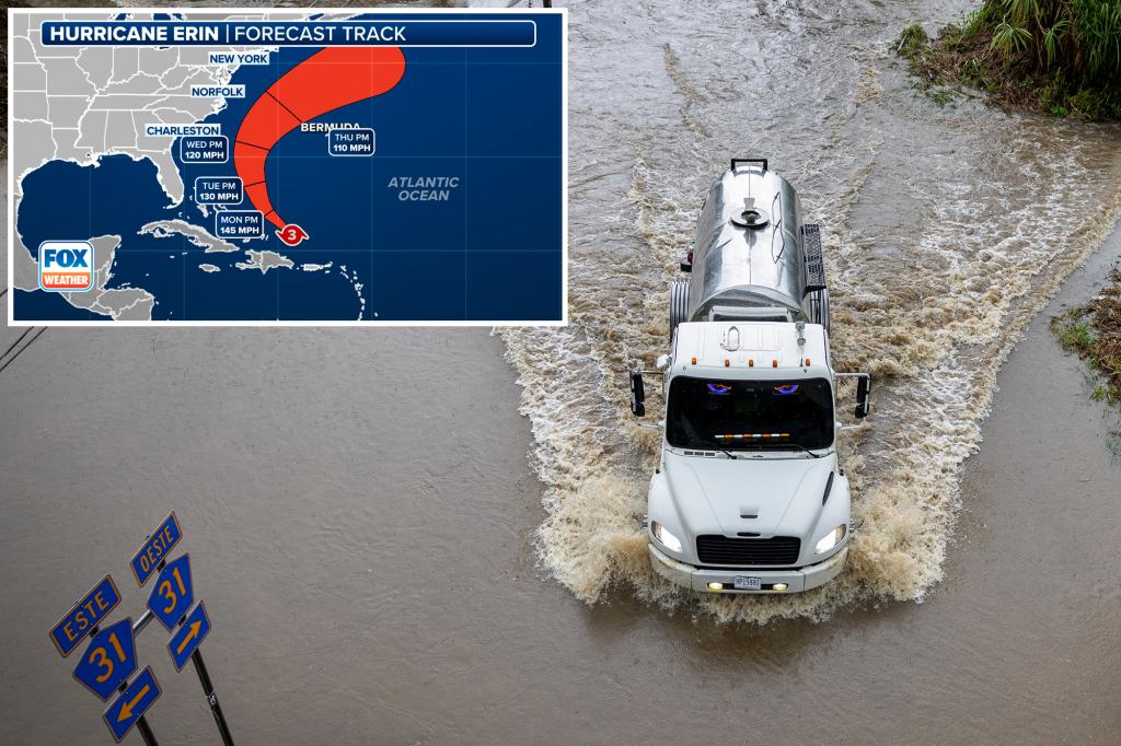 Hurricane Erin expected to strengthen, threatening dangerous conditions for East Coast beaches