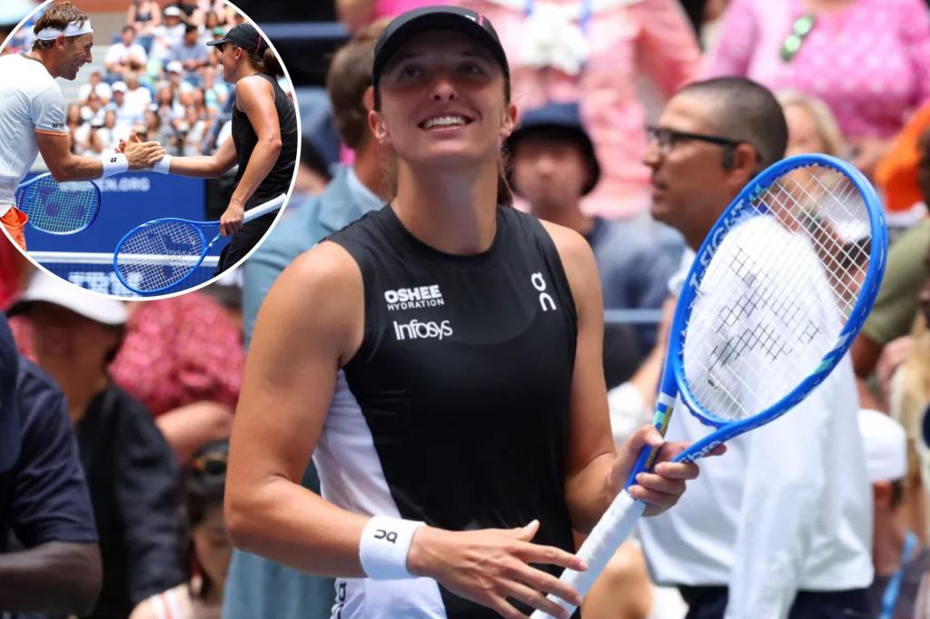 Iga Swiatek effortlessly handles her demanding schedule at the US Open mixed doubles.