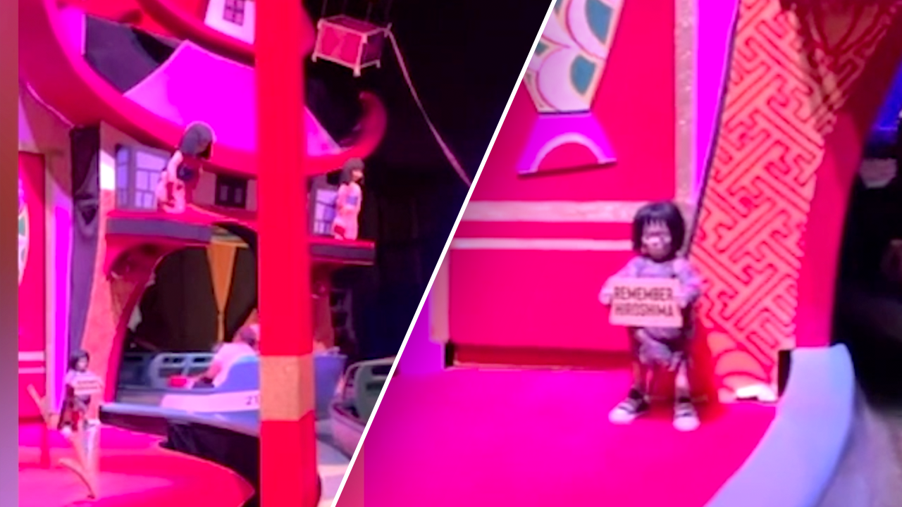 Information comes to light following the discovery of a strange protest doll inspired by Hiroshima at Disneyland's Small World ride.