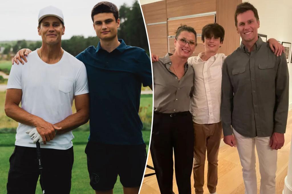 Jack, Tom Brady's 17-year-old son, stands tall next to his dad in a recent photo