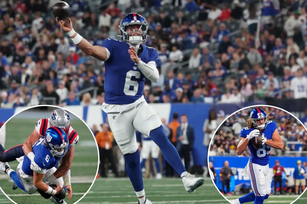 Jaxson Dart directs a thrilling touchdown drive for the Giants before a brief concussion worry.