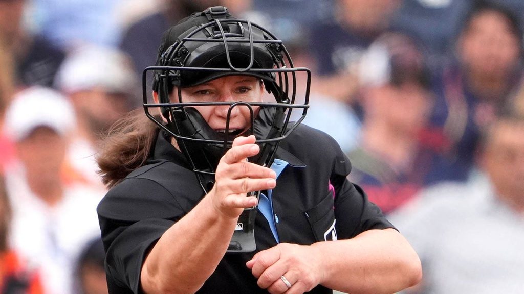 Jen Pawol makes baseball history as the first female umpire in MLB.