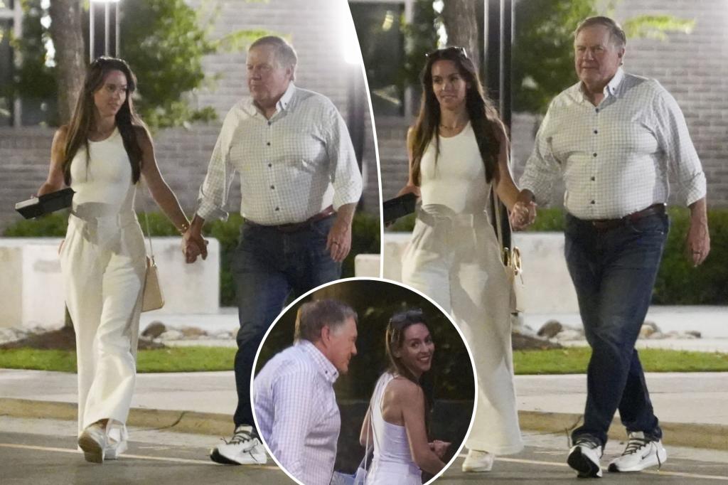 Jordon Hudson and Bill Belichick look happy in recent photos following encounter with former associate