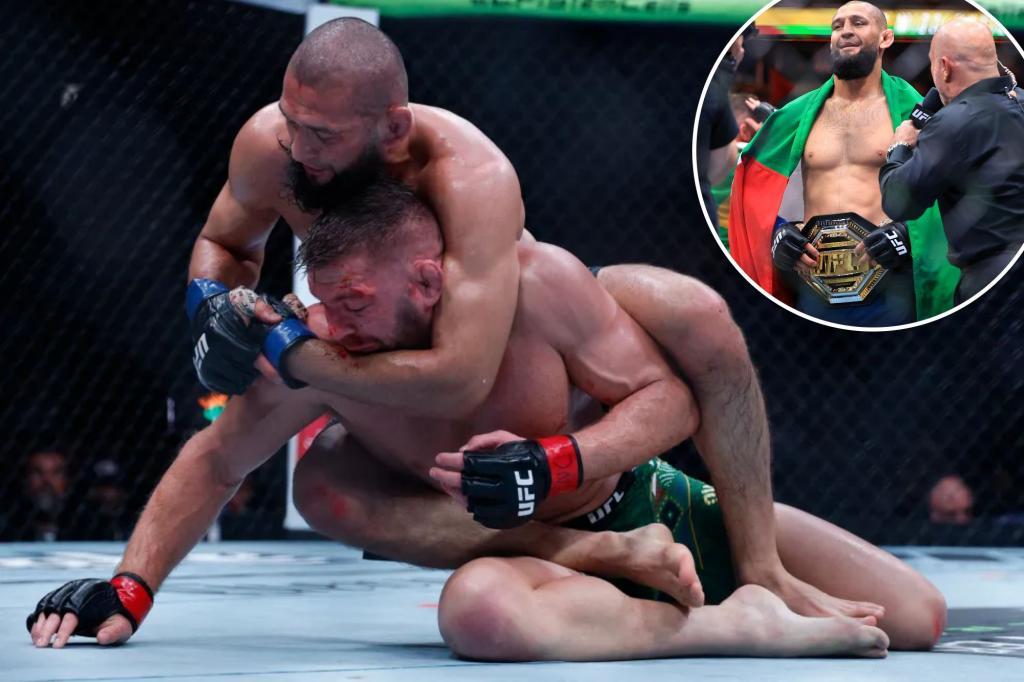 Khamzat Chimaev claims the middleweight title