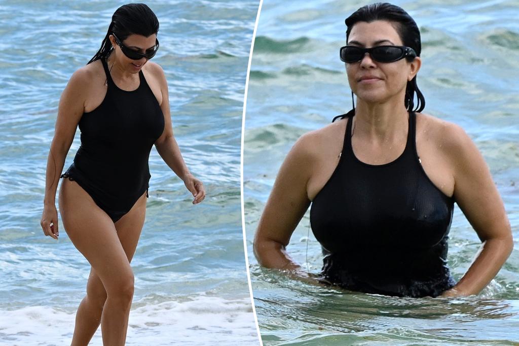 Kourtney Kardashian flaunts thong swimsuit amidst pregnancy speculation