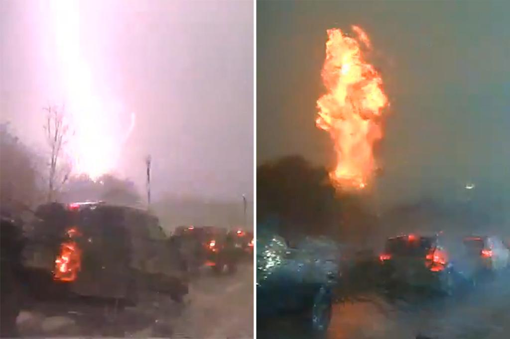 Lightning strike creates fireball near South Carolina drivers after striking electrical transformer