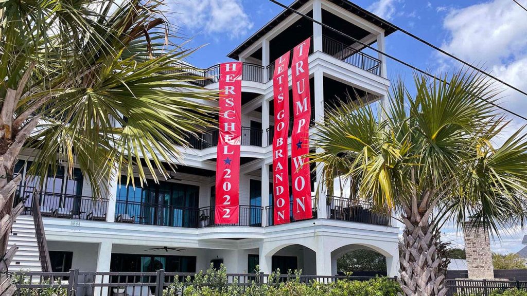 Man's 'Trump house' becomes popular on TikTok featuring large pro-Trump banners