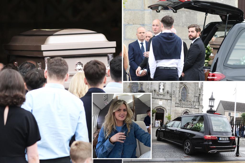 Martha Nolan-O'Slatarra's partner shares a touching tribute at her funeral following her discovery on a boat in Montauk.