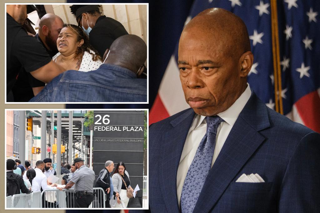 Mayor Eric Adams and NYC urge ICE to stop migrant arrests at courthouses right away.