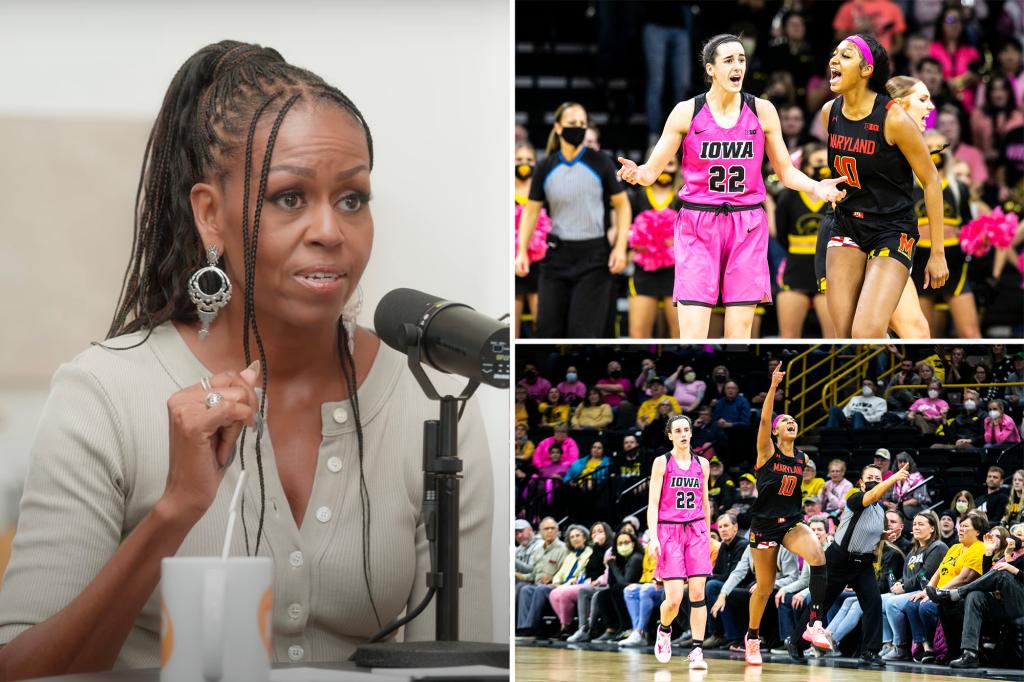 Michelle Obama shares her thoughts on the Caitlin Clark-Angel Reese controversy.